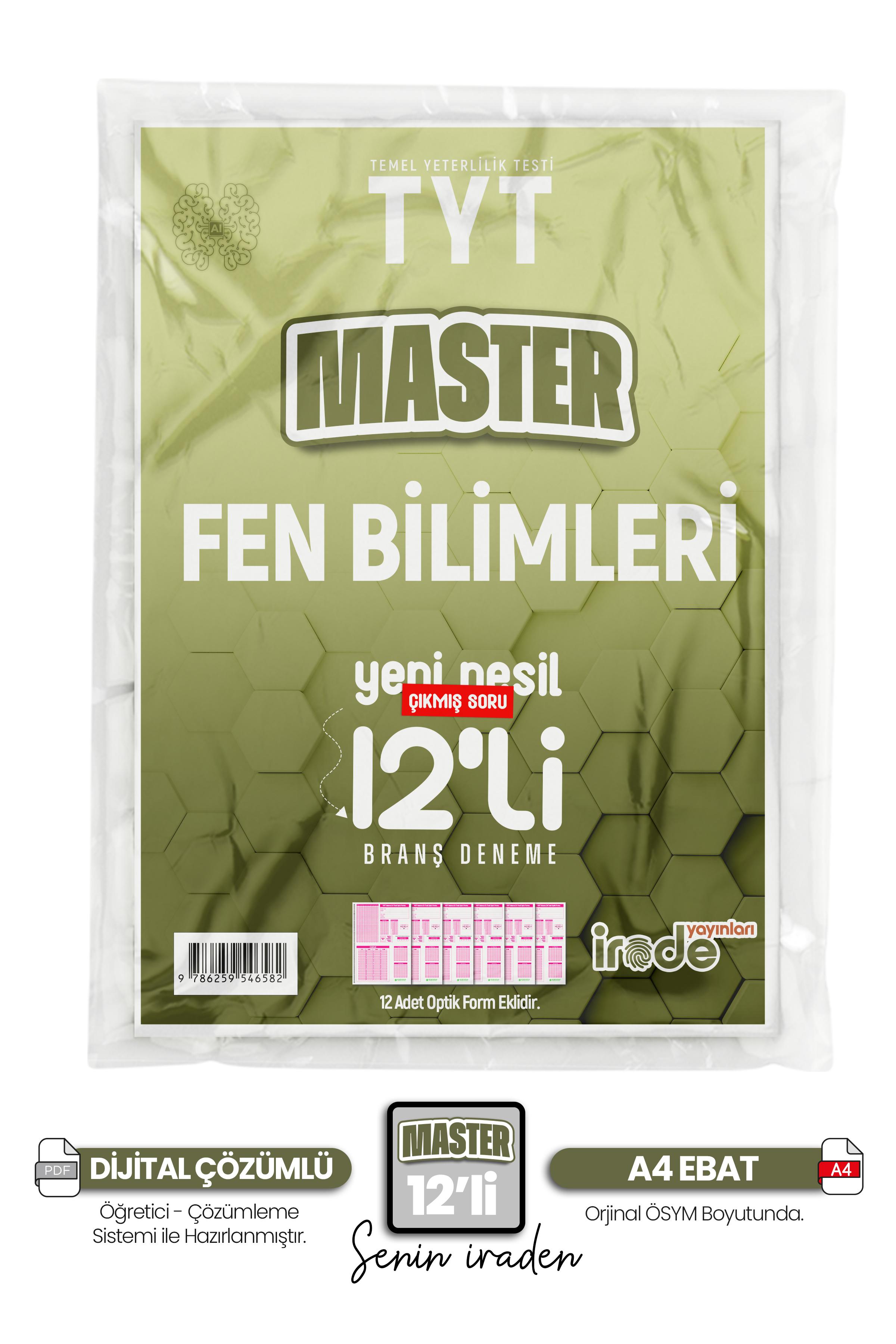 2025 Yks Tyt Fen Bilimleri 12li ÖSYM MASTER BRANŞ fasikül deneme 12x20 SORU - PDF ÇÖZÜMLÜ - OPTİKLİ