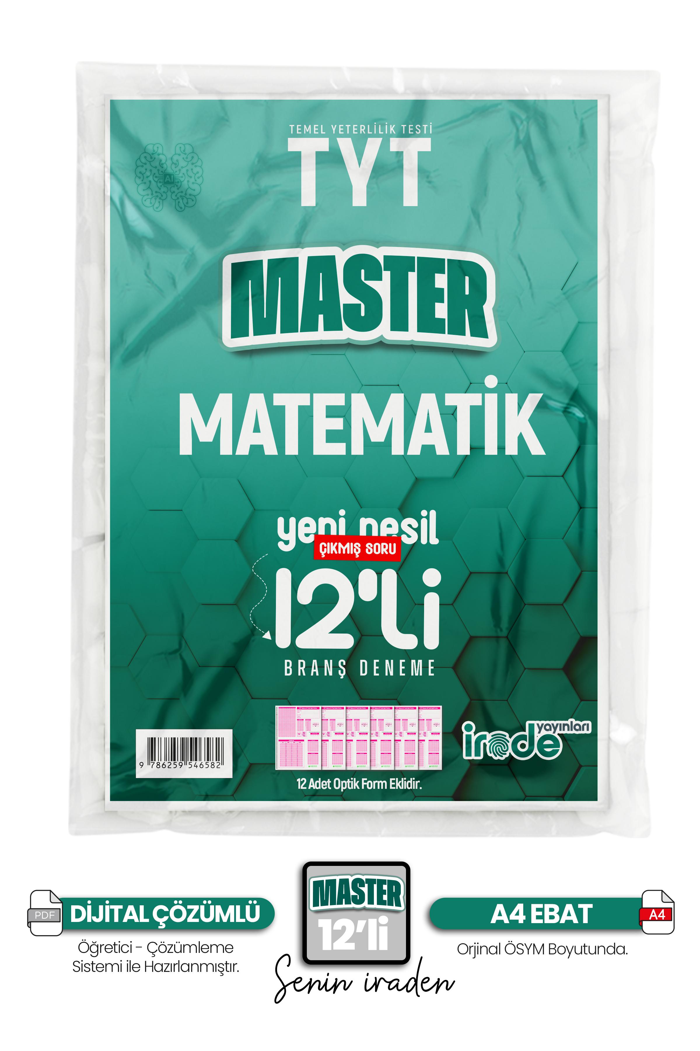 2025 Yks Tyt Matematik 12li ÖSYM MASTER BRANŞ fasikül deneme 12x40 SORU - PDF ÇÖZÜMLÜ - OPTİKLİ