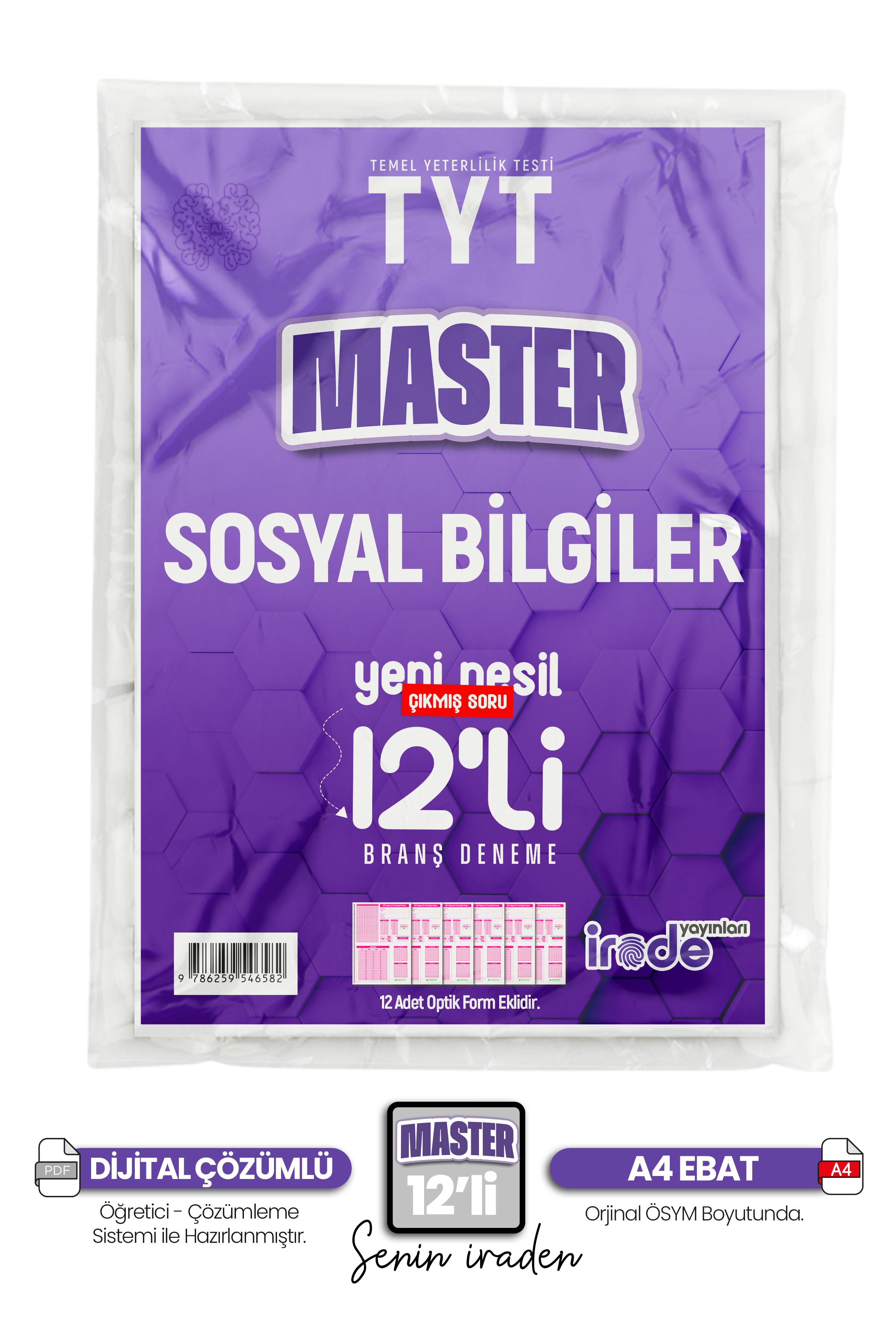 2025 Yks Tyt Sosyal Bilgiler 12li ÖSYM MASTER BRANŞ fasikül deneme 12x20 SORU-PDF ÇÖZÜMLÜ-OPTİKLİ