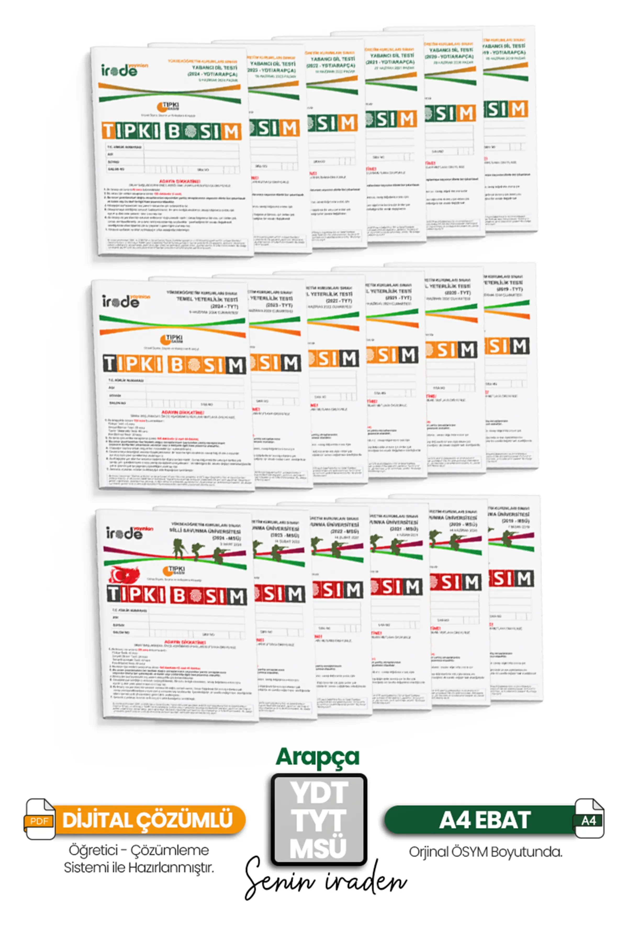 2025 YKS TYT-MSÜ YDT ARAPÇA 18li Fasikül Ösym Çıkmış Sorular Pro Set Dijital Çözümlü Optikli