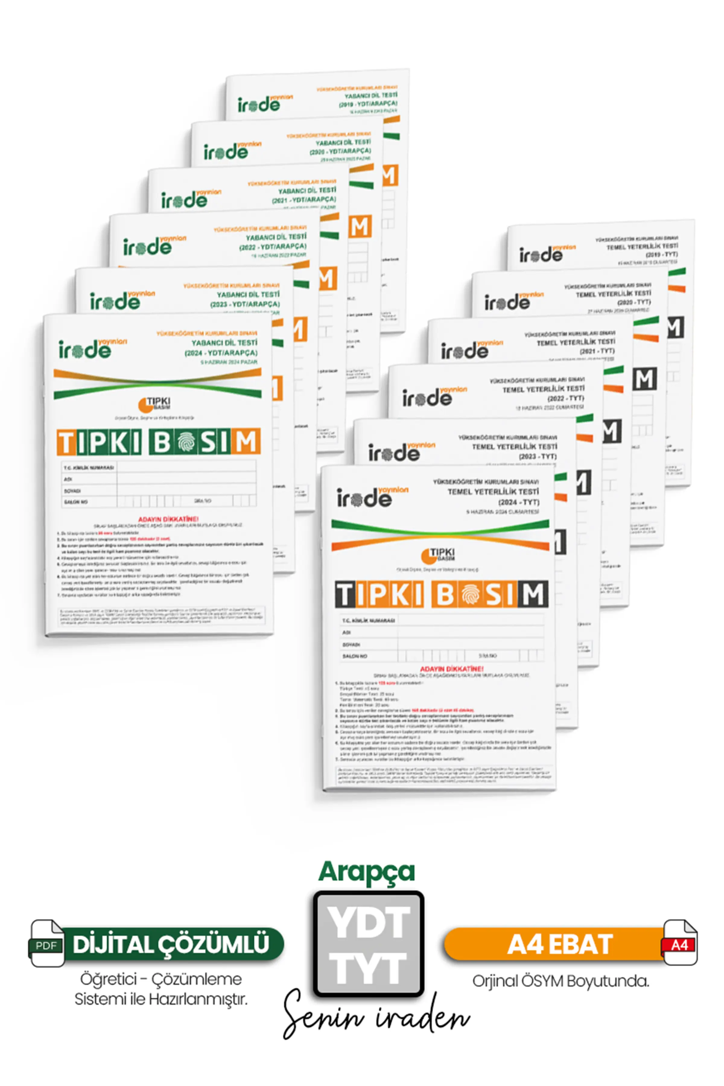 TYT - YDT ARAPÇA 12li Fasikül Ösym Çıkmış Sorular Paket Deneme Dijital Çözümlü Optikli