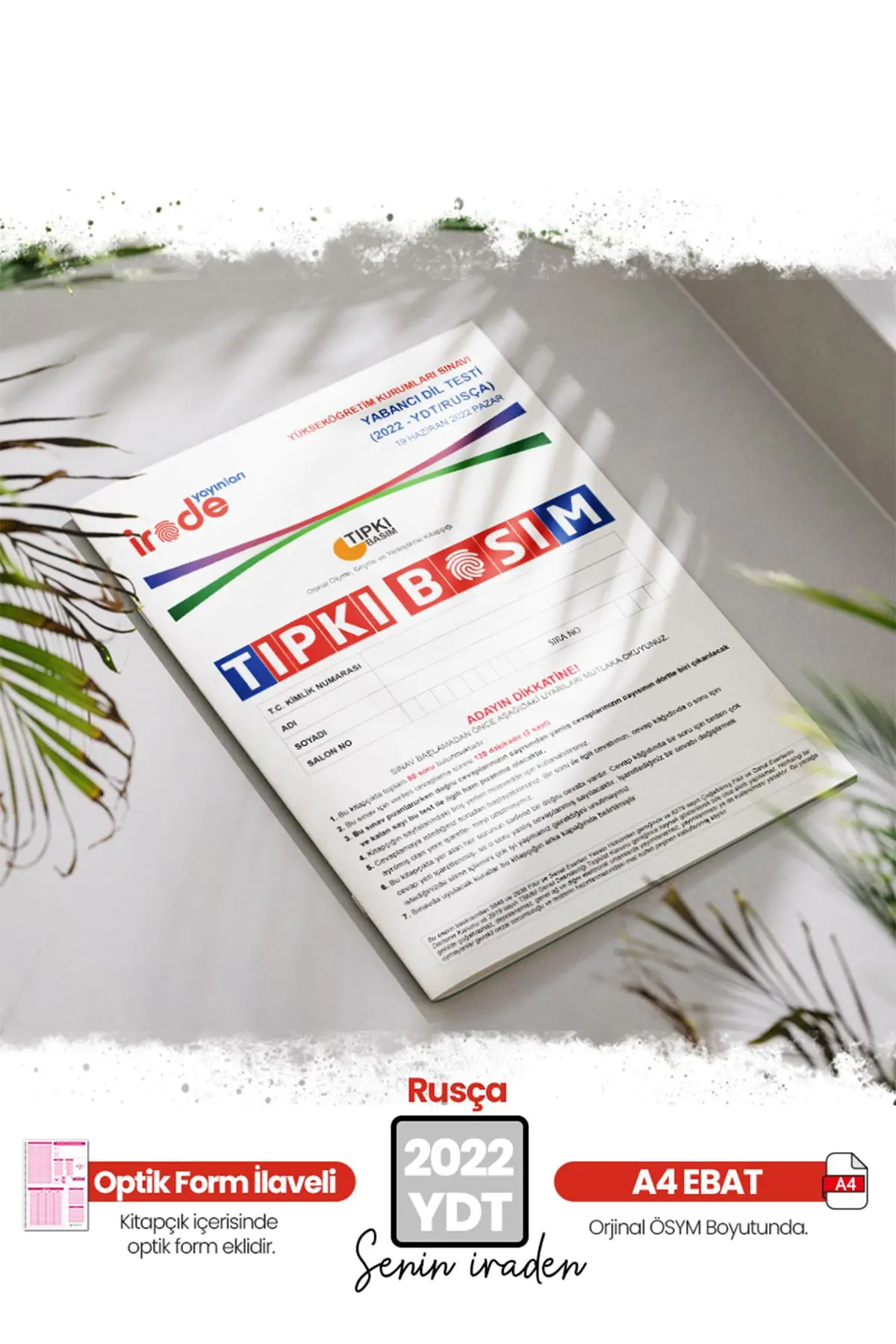 2022 Yks Ydt Rusça Ösym Çıkmış Soru Tıpkı Basım Deneme Paketi Optik Formlu